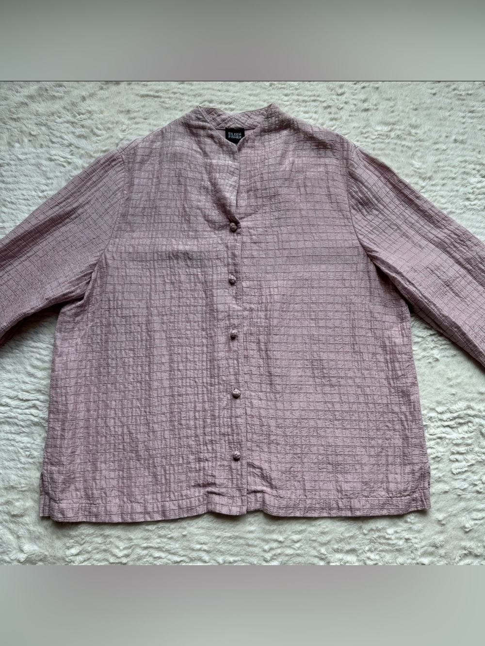 Eileen Fisher Textured Silk Linen Cardigan L Pink Chinese Frog Button Knot Asian - Picture 1 of 10